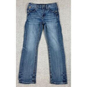 BKE Salvage Supply Co Boy's Size 12 Chaos Boot Stretch Jeans Blue Denim